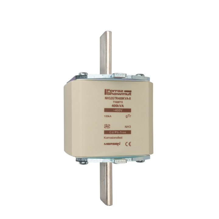 NH fuse-link gTr, 400VAC, size 3, 400KVA, top indicator/live tags