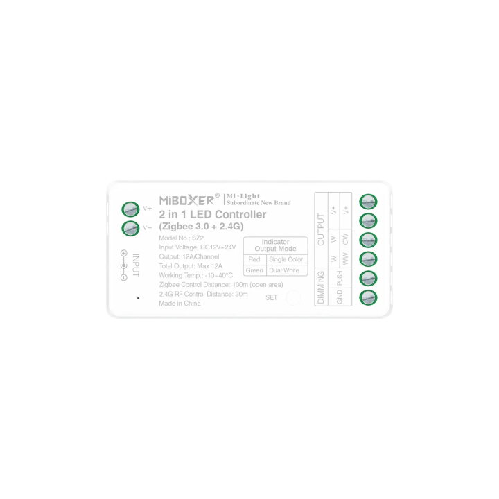 LED Controller 2in1 MONO/CCT 12-24VDC 12A Zigbee 3.0 SZ2 (FUT035Z+)