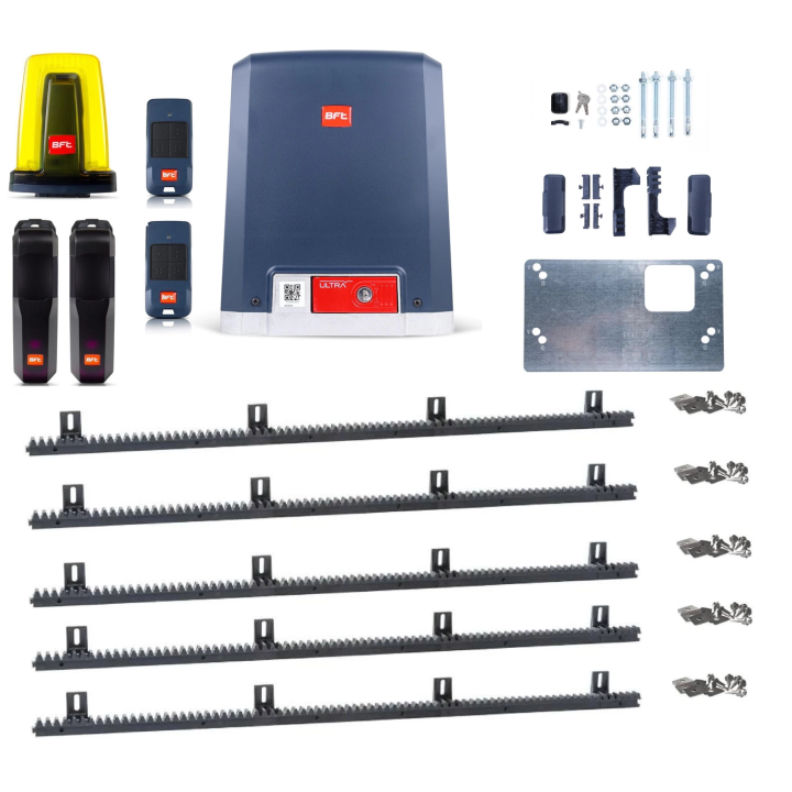 Комплект BFT DEIMOS Ultra BT B600 INT KIT + 5 м зубчатой рейки - для откатных ворот весом 600 кг