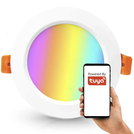 Inteligentna Lampa Wpuszczana Okrągła Ściemnianie RGBCCT 6″ WiFi TUYA