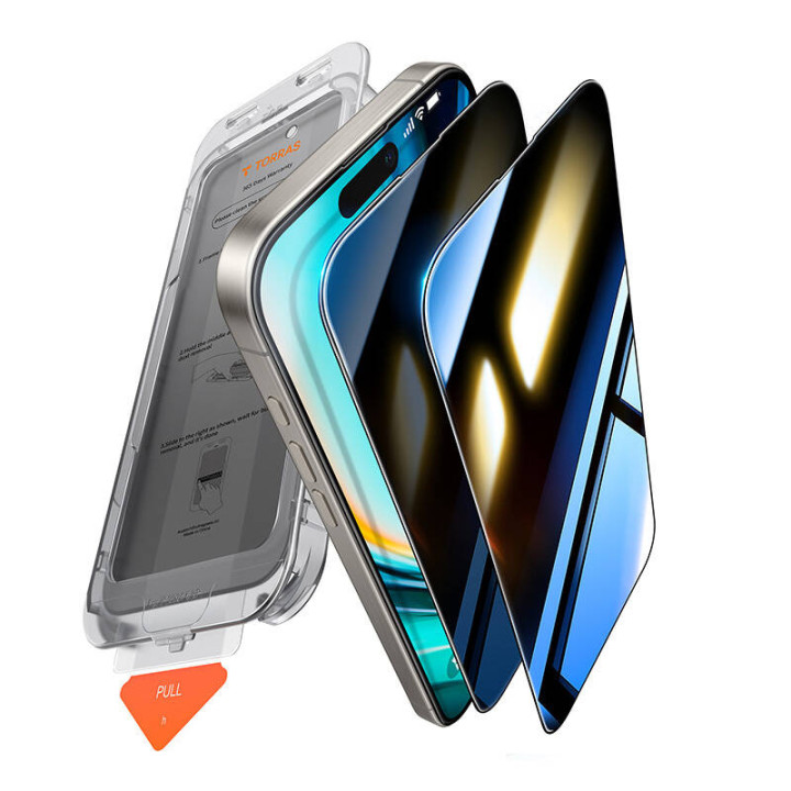 Torras X00FX1563 Install Master Privacy Glass for iPhone 16 Plus