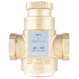 AFRISO ATV 334 – термостатический клапан, DN25, Rp 1", Kvs 9, 50°C
