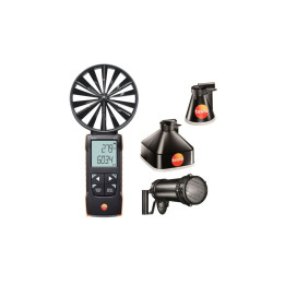 Vane anemometer Testo 417 kit 2 with measurement funnels and flow straightener