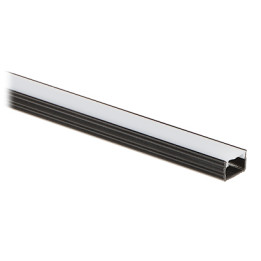 LED Strip Profile PR-LED/SB2/2M 2m Aluminum Channel with Frosted Cover, Black