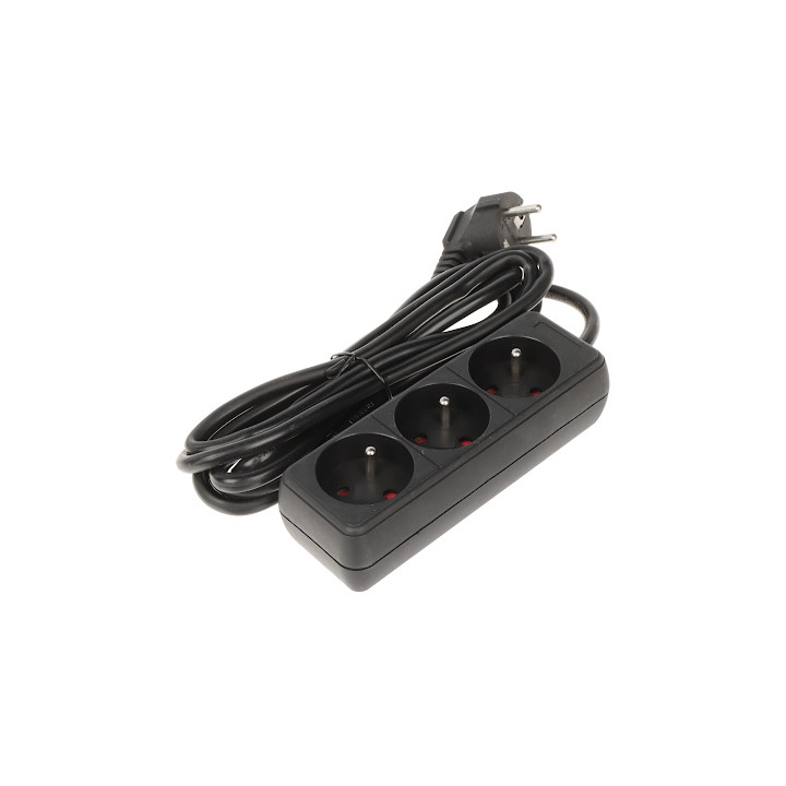 PR-3M-3G/B Удлинитель с 3 розетками, кабель 2,8 м, 230В/10А