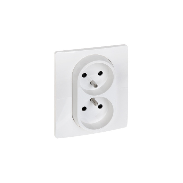 LEGRAND LE-764541 Niloe Double Wall Socket 16A 230V Type E – White