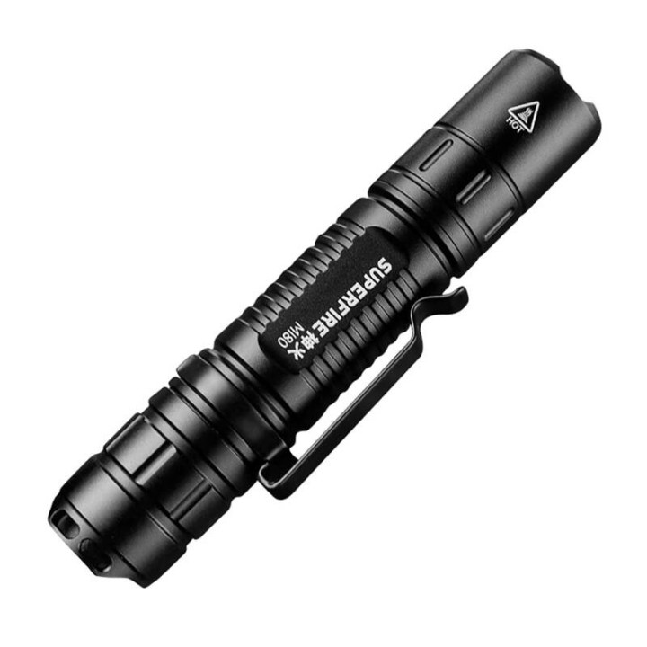 Superfire MI80-S Flashlight, 300 lm, 3 W, 5 Modes, 100 m