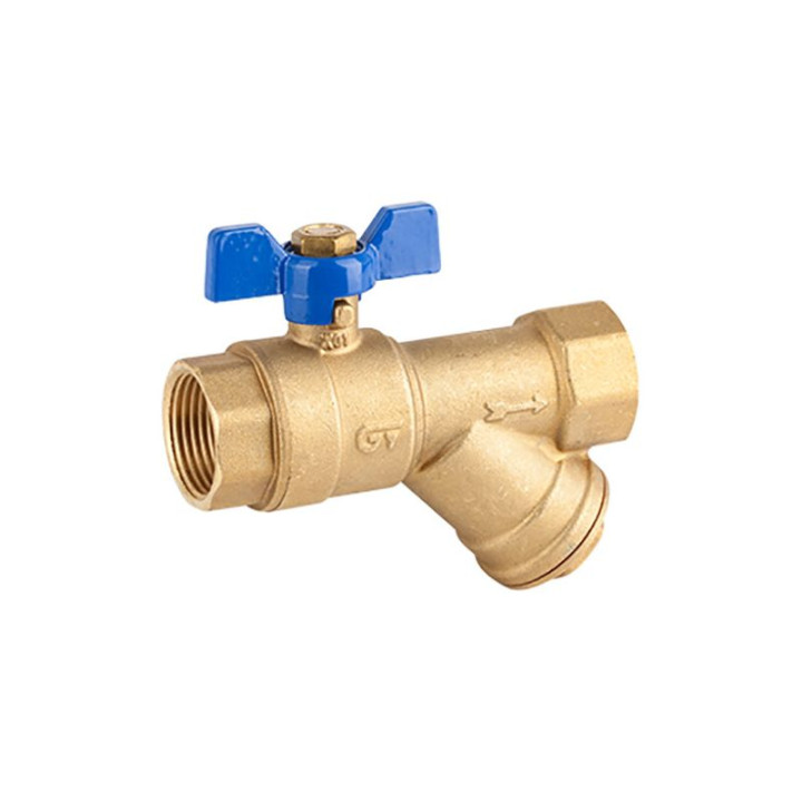 GENEBRE DNR834 Y-Pattern Ball Valve 1/2" with Strainer Filter
