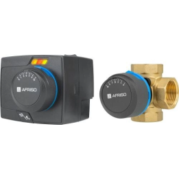 AFRISO ARV 484 ProClick + ARM 343 ProClick – set: 4-way mixing valve with actuator, DN25, Rp 1", Kvs 9