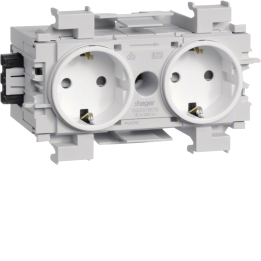 Hager GD20019016 Smart Socket-Outlet DK 2-Gang Front-Mount