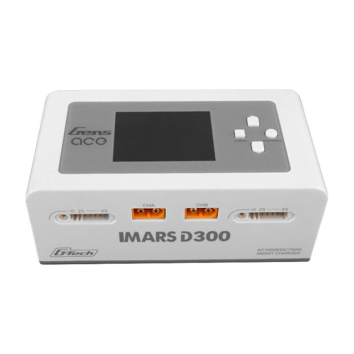 Gens Ace IMARS D300 G-Tech Channel AC/DC 300W/700W RC Зарядное устройство для аккумулятора, белый цвет ЕС