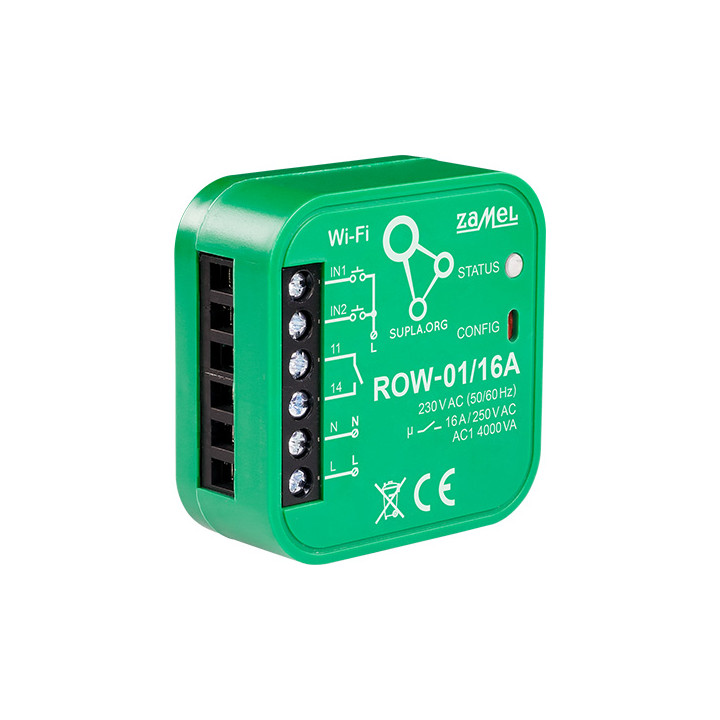 ZAMEL ROW-01/16A умный Wi-Fi настенный выключатель 16A 230V AC