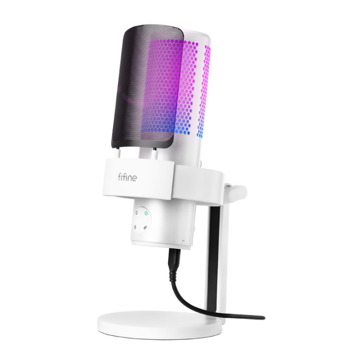 Fifine A9W Studio Condenser Microphone with Stand (White)