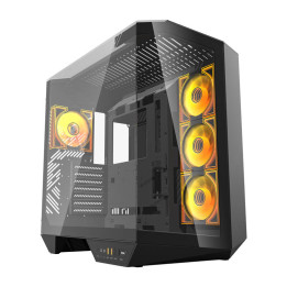 DarkFlash DY470 Schwarzes Midi-Tower-Computergehäuse mit 4 ARGB-Lüftern