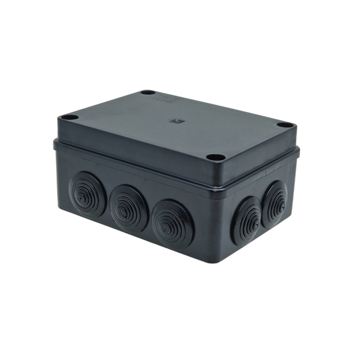 Boîtier S-BOX montage en saillie IP65 150x110x70mm avec presse-étoupes noir UV