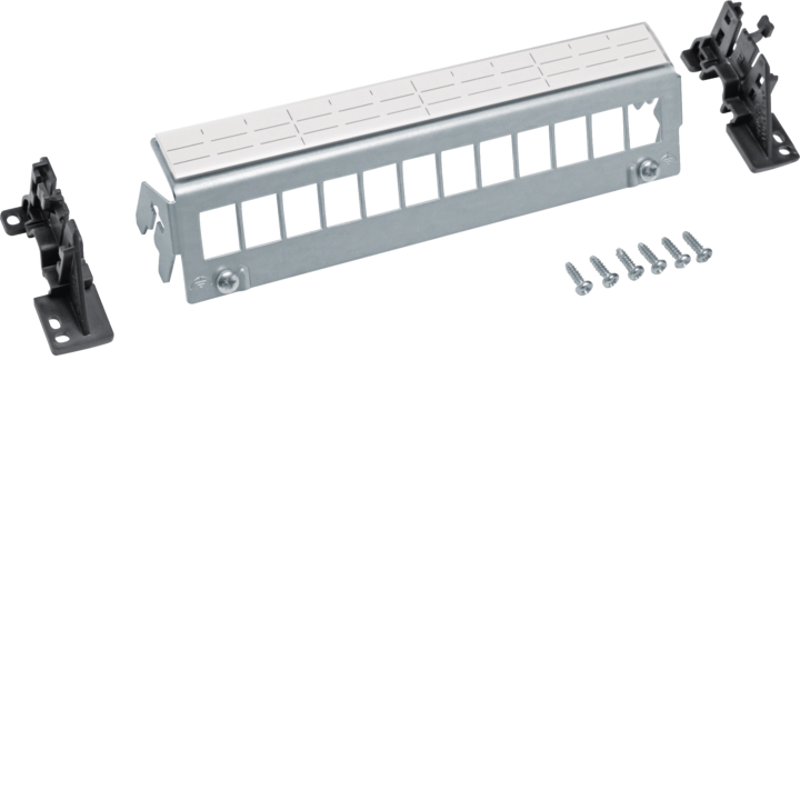 Hager FZ12MK Patch Panel, Universal, Keystone, 12-Port, Empty
