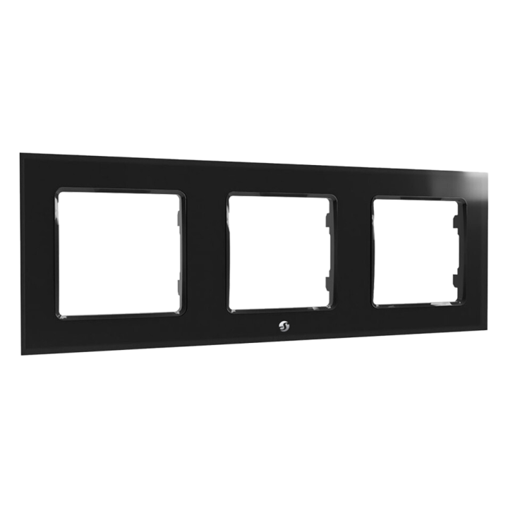 Shelly SH-WALL-FRAME-3-B умная рамка для настенного выключателя 3-клавишная Matter черный