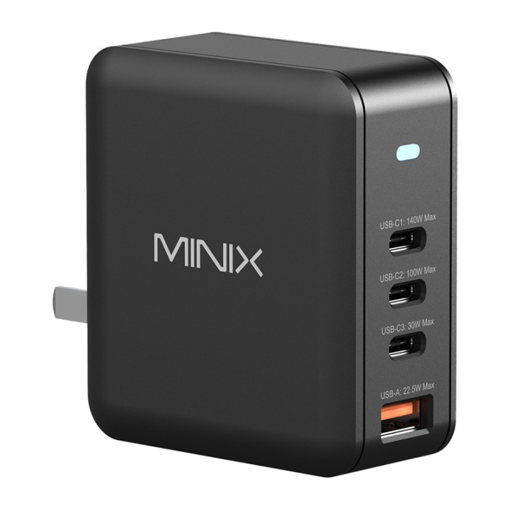 Настенное зарядное устройство Minix P165 GaN с 3 портами USB-C и 1 портом USB-A