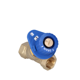 Resideo Braukmann V5010 Kombi-3-plus balancing valve, blue, return, female thread 3/4 inch
