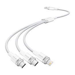 Vention CTPWG USB 2.0 A to 3-in-1 3A Cable 1.5m White