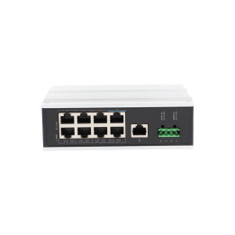 VidiLine ViDi-DF0801FE Conmutador PoE de 8 puertos, presupuesto de 80 W, carril DIN, IP40