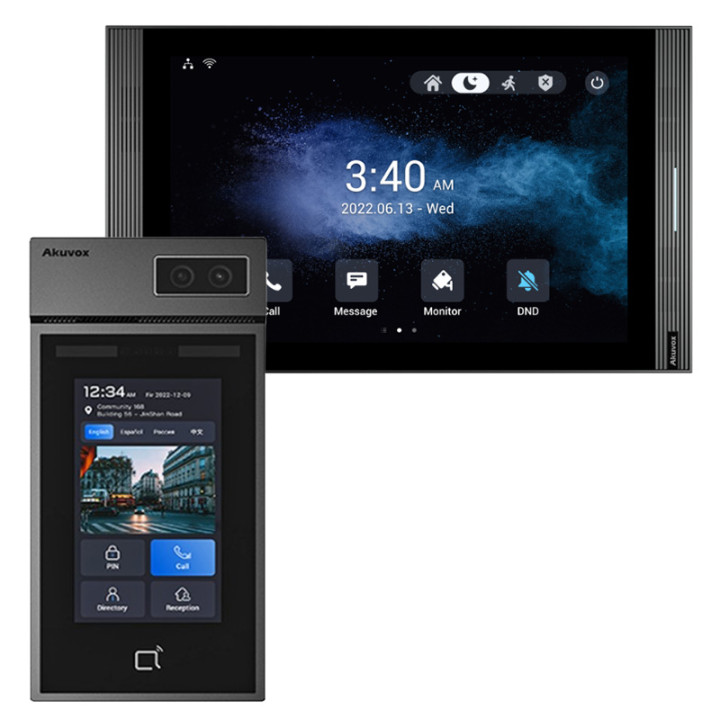 Zestaw wideodomofonowy Akuvox S535 z szarym monitorem S567A Wi-Fi Android PoE