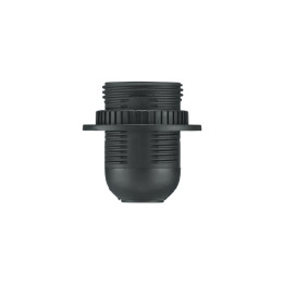 Plastic lampholder with ring E27 black