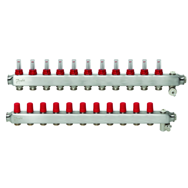Radiant Heating Collector 11 Circuits with Flow Meter DANFOSS CHS774