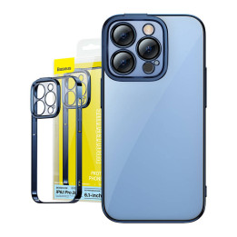 Baseus Glitter Transparent Case and Tempered Glass set for iPhone 14 Pro (Blue) ARMC021303