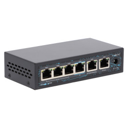 Przełącznik VidiLine VIDI-F0420F-EXT PoE 4x PoE 100Mbps 2x RJ45 100Mbps 60W
