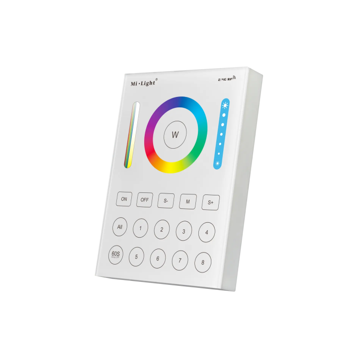 Wall mounted controller RGB+CCT 8-zone 2xAAA B8