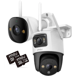 Set of 2 Imou bullet 3 5MP and Cruiser Dual 10MP IP cameras with 32GB memory cards