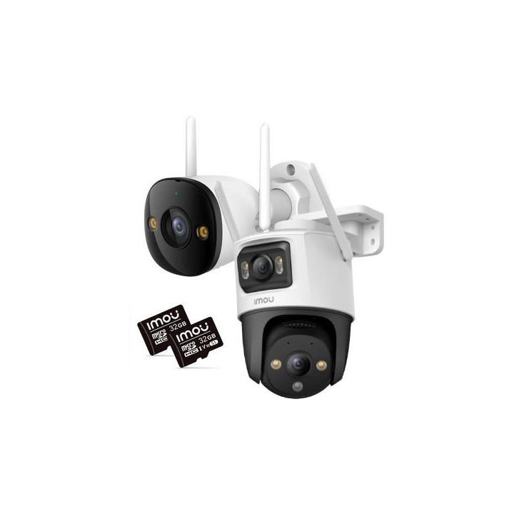 Set of 2 Imou bullet 3 5MP and Cruiser Dual 10MP IP cameras with 32GB memory cards