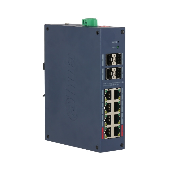 VALDOMAS POE PRAMONINIS KOMUTATORIUS CHS4412-8GT-125 8 PRIEVADŲ + 4X SFP DAHUA
