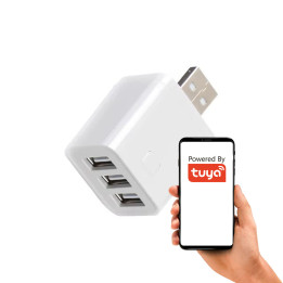 Умный мини-переключатель, адаптер USB, 3 порта, 5–12 В, Wi-Fi TUYA
