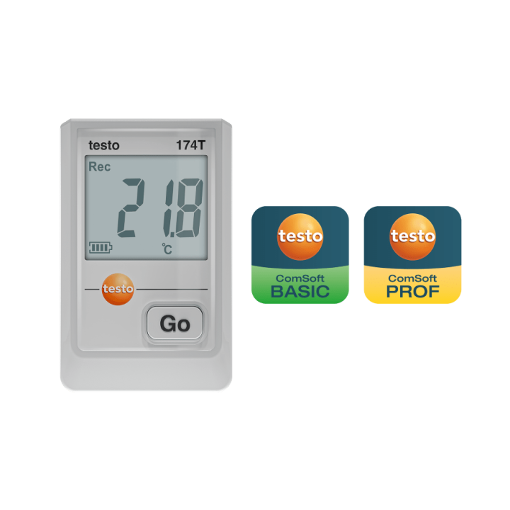 Mini temperature data logger Testo 174 T with USB-C interface