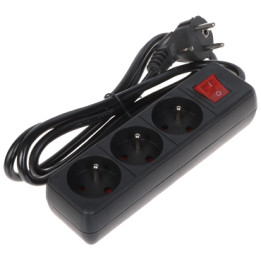Удлинитель PR-1.5M-3G-SW/B 3 розетки 1.5м кабель Schuko белый