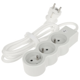 LEGRAND LE-049470 3-Way Power Strip 1.5m Cable Type E/F Sockets 16A 230V Indoor Extension Lead