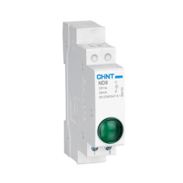LED INDIKATORS DIN ND9-1 230V ZAĻŠ