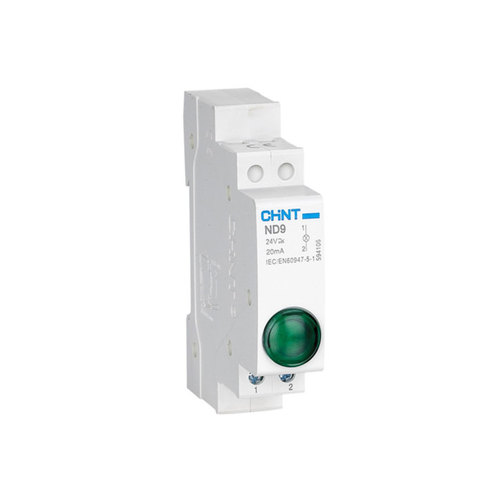 LED INDIKATORS DIN ND9-1 230V ZAĻŠ