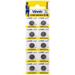 Vinnic L1142F / AG12 / LR43 / 186 / V12GA 1,5 В 100 мАч Щелочные батарейки 1 шт.