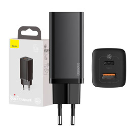 Baseus GaN2 Lite USB+C 65W EU Quick Travel Charger (Black) CCGAN2L-B01