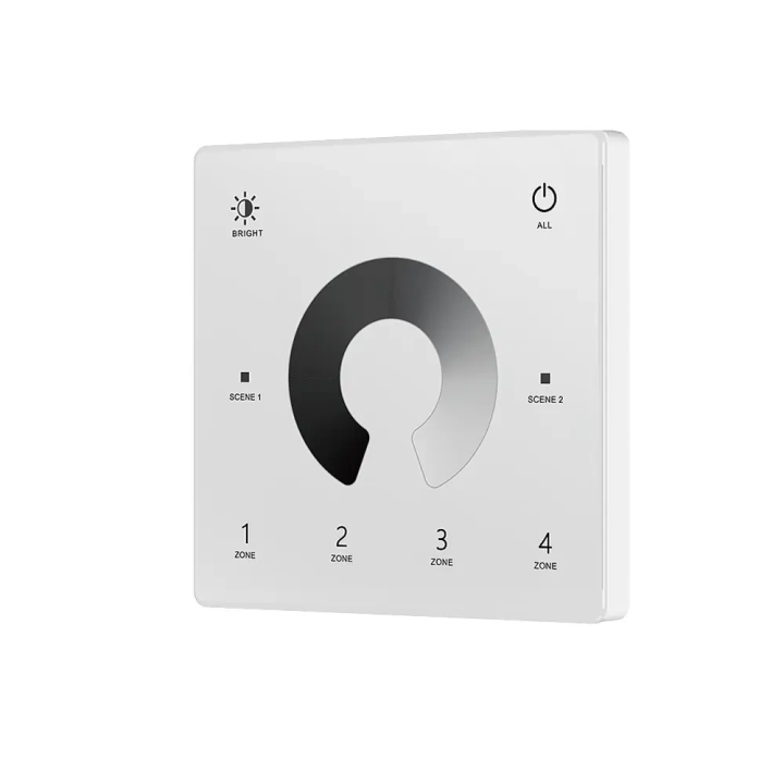 SD Series Mono Dimmer Wall Panel White 4 Zones LED RF 2.4GHz 5906203621507