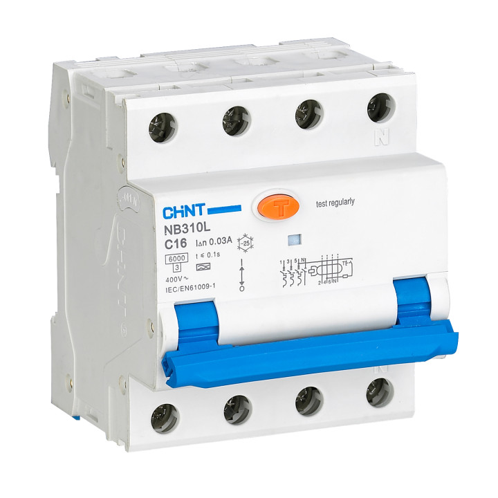 Chint NB310L3PN 3P+N C10 30mA RCBO Breaker