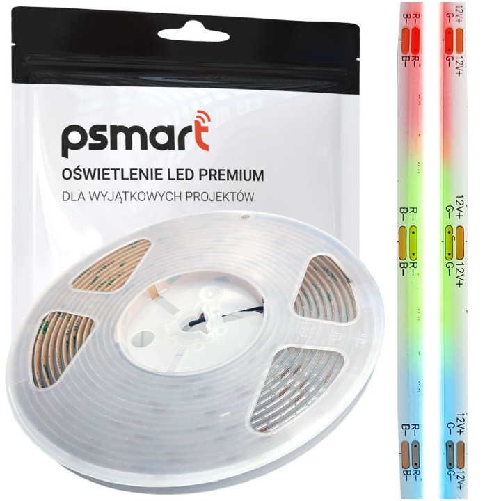 Psmart COB LED-Streifen 12V RGB IP20 6,25mm 576LED/m 5m