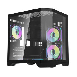 darkFlash FT350 Black Mini Tower Computer Case + 5 ARGB Fans