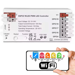 Tuya GL Series 5-in-1 WiFi LED Controller 10A 12-24V ESP32 WLED