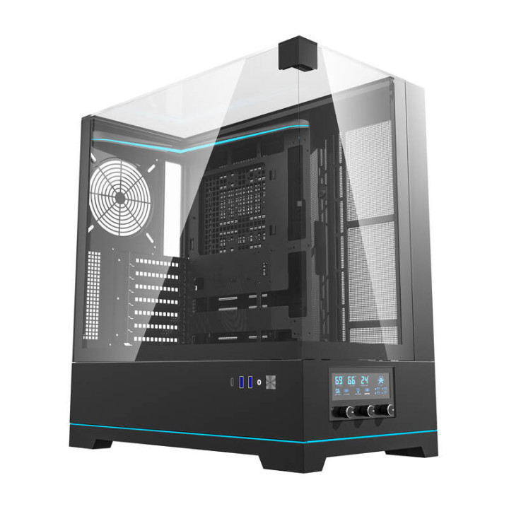 darkFlash DY450 Schwarzes Midi-Tower-Computergehäuse (ohne Lüfter)