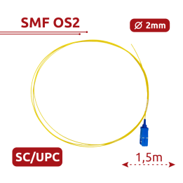 SAFIRE SF-SC-UPC-OS2-0015M-D20-Y 15м одномодовый оптический патч-корд OS2 SC/UPC, желтый