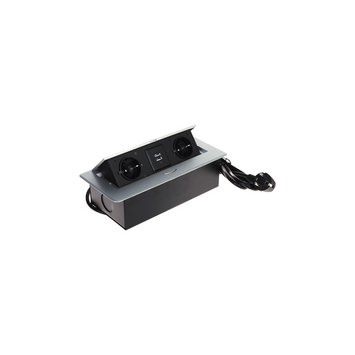FPS-2S2U/CABLE Power Strip with 2 AC Outlets and 2 USB Ports (USB-A + USB-C) – Desk Power Hub